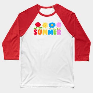 Beautiful Summer Flowers Rose Tulip daffodil Aster Baseball T-Shirt